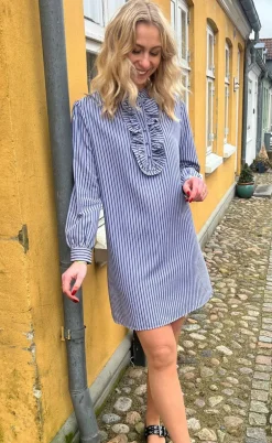 Say INA Copenhagen Kjole - Frederikke - Dark Blue Striped