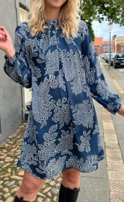 Say INA Copenhagen Kjole - Hazel - Navy Blue Flower