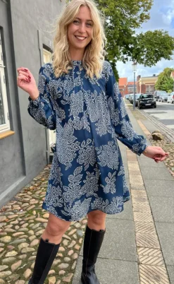 Say INA Copenhagen Kjole - Hazel - Navy Blue Flower