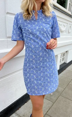 Say INA Copenhagen Kjole - Salina - Blue Embroidery Flower