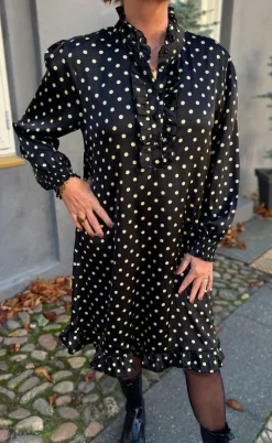 Say INA Copenhagen Kjole - Pia - Black W. Green Dots