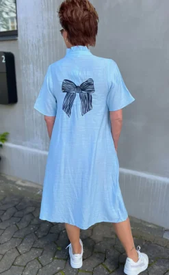Say INA Copenhagen Kjole - Milly - Light Blue W. Navy Bows