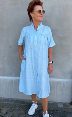 Say INA Copenhagen Kjole - Milly - Light Blue W. Navy Bows