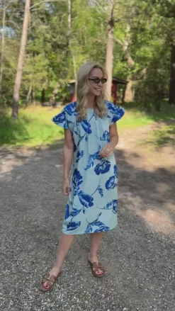 Say INA Copenhagen Kjole - Cecilia - Blue Flower