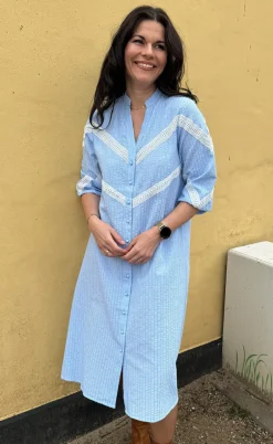 Say INA Copenhagen Kjole - Viola - Blue Striped