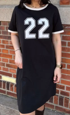 Say INA Copenhagen Kjole - Alva Football - Black W. Off White