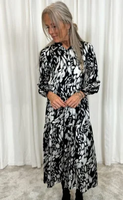 Say INA Copenhagen Kjole - Anna - Black / White Print