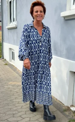 Say INA Copenhagen Kjole - Camma - Blue Printed