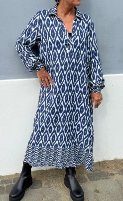 Say INA Copenhagen Kjole - Camma - Blue Printed