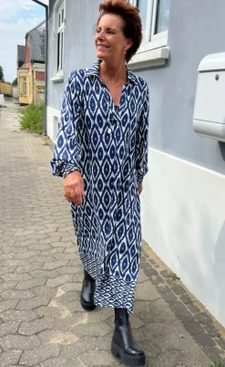 Say INA Copenhagen Kjole - Camma - Blue Printed