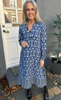 Say INA Copenhagen Kjole - Camma - Blue Printed