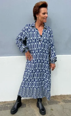 Say INA Copenhagen Kjole - Camma - Blue Printed