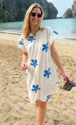 Say INA Copenhagen Kjole - Emma - Blue Leaf Embroidery