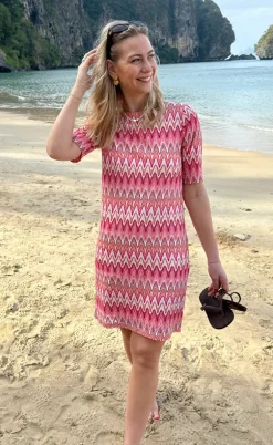 Say INA Copenhagen Kjole - Diana - Pink Zig Zag