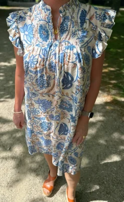 Say INA Copenhagen Kjole - Emmi - Blue Flowers