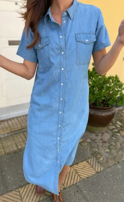 Say INA Copenhagen Kjole - Detia Summer - Light Blue Denim