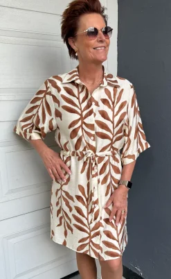 Say INA Copenhagen Kjole - Liana - Brown Leaf