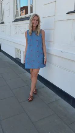 Say INA Copenhagen Kjole - Naja - Denim Blue w. Cherries