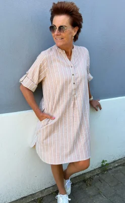 Say INA Copenhagen Kjole - Nia - Beige Striped