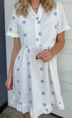 Say INA Copenhagen Kjole - Catja Summer - Blue Flower Embroidery