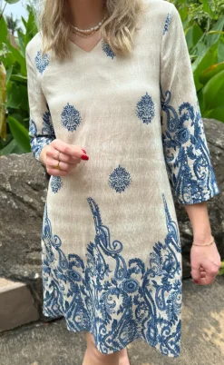 Say INA Copenhagen Kjole - Arianna - Blue Paisley