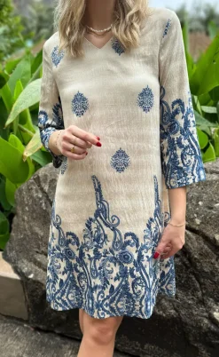 Say INA Copenhagen Kjole - Arianna - Blue Paisley