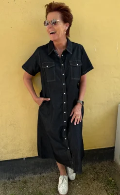 Say INA Copenhagen Kjole - Detia Summer - Black Denim