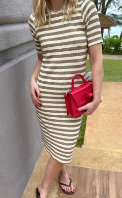 Say INA Copenhagen Kjole - Gina - Brown Striped