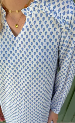 Say INA Copenhagen Kjole - Mira - Blue Printed