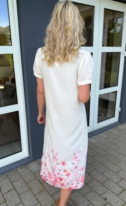 Say INA Copenhagen Kjole - Nina - Off White W. Pink Flowers