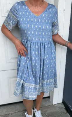 Say INA Copenhagen Kjole - Valentina - Blue Paisley