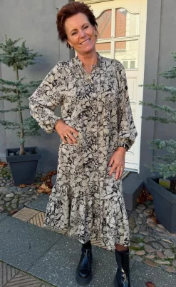 Say INA Copenhagen Kjole - Aida - Black / Brown Flowers