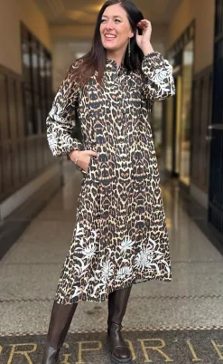 Say INA Copenhagen Kjole - Tilde Long - Leopard W. Embroidery