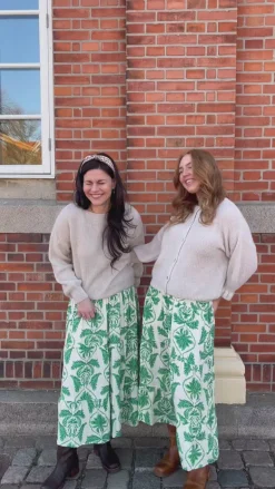 Say INA Copenhagen Nederdel - Malina - White / Green Paisley