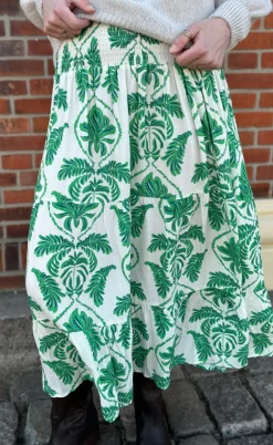 Say INA Copenhagen Nederdel - Malina - White / Green Paisley