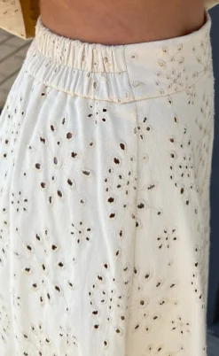 Say INA Copenhagen Nederdel - Naja - Off White Denim W. Embroidery