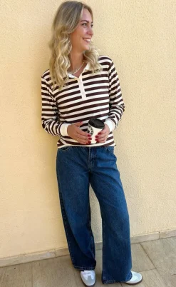 Say INA Copenhagen Polo / Bluse - Pamela - Brown Striped