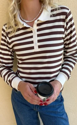 Say INA Copenhagen Polo / Bluse - Pamela - Brown Striped