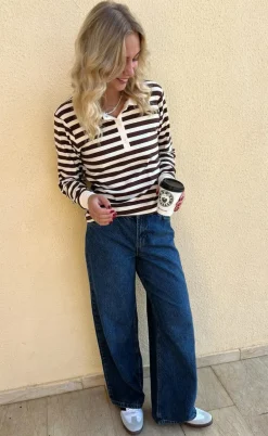 Say INA Copenhagen Polo / Bluse - Pamela - Brown Striped