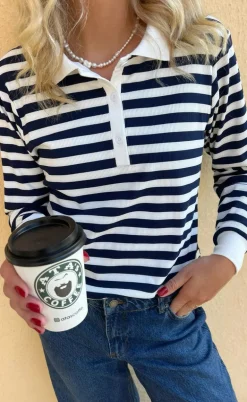 Say INA Copenhagen Polo / Bluse - Pamela - Navy Striped