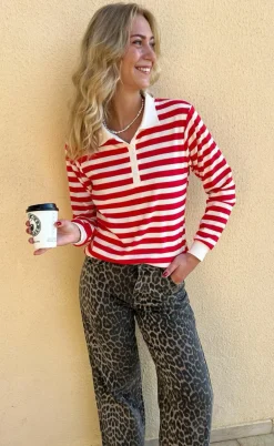 Say INA Copenhagen Polo / Bluse - Pamela - Red Striped