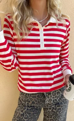 Say INA Copenhagen Polo / Bluse - Pamela - Red Striped