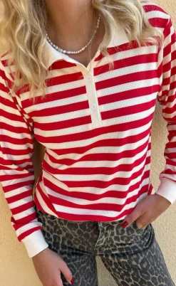Say INA Copenhagen Polo / Bluse - Pamela - Red Striped