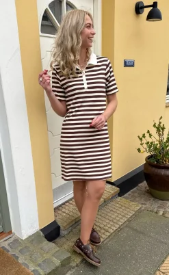 Say INA Copenhagen Polo Kjole - Pamela - Brown Striped