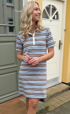 Say INA Copenhagen Polo Kjole - Pamela - Brown / Blue Striped