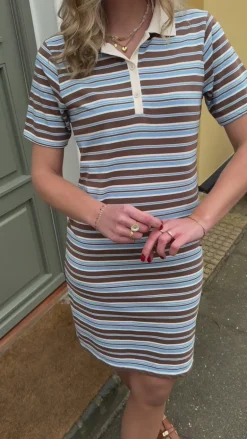 Say INA Copenhagen Polo Kjole - Pamela - Brown / Blue Striped