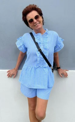 Say INA Copenhagen Shorts - Liv - Blue Striped