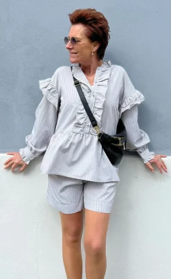 Say INA Copenhagen Shorts - Liv - Grey Striped