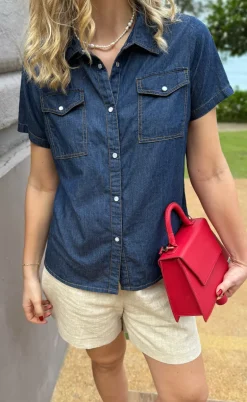 Say INA Copenhagen Skjorte - Detia Summer - Denim Blue