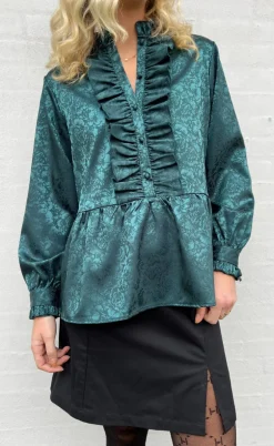 Say INA Copenhagen Skjorte - Evie - Dark Green Flower